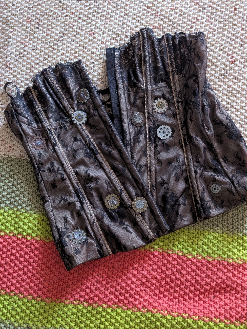 Steampunk Floral Lace Underbust Corset